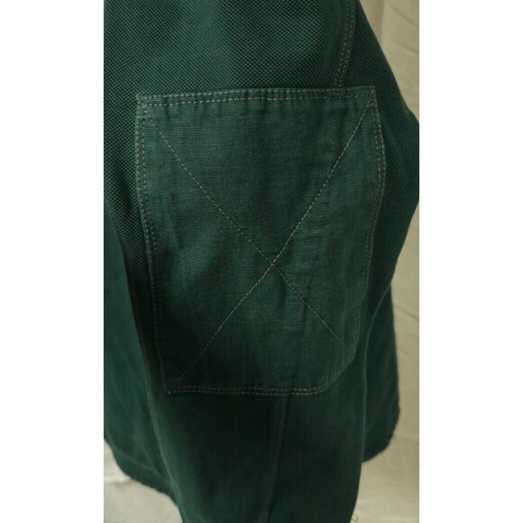 Ascend Mens Medium Green Canvas Textured 1/4 Zip Heavyweight Long Sleeve Shirt - Picture 12 of 13